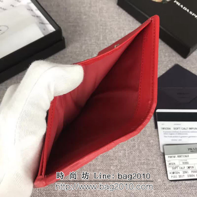 PRADA普拉達 專櫃最新爆款 頂級原單納帕牛皮 女士短夾 1MV204 DD1715